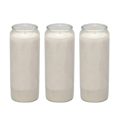 9 Day Clear Sanctuary Lights Candles 3 Pack Devotional Prayer 6x18cm