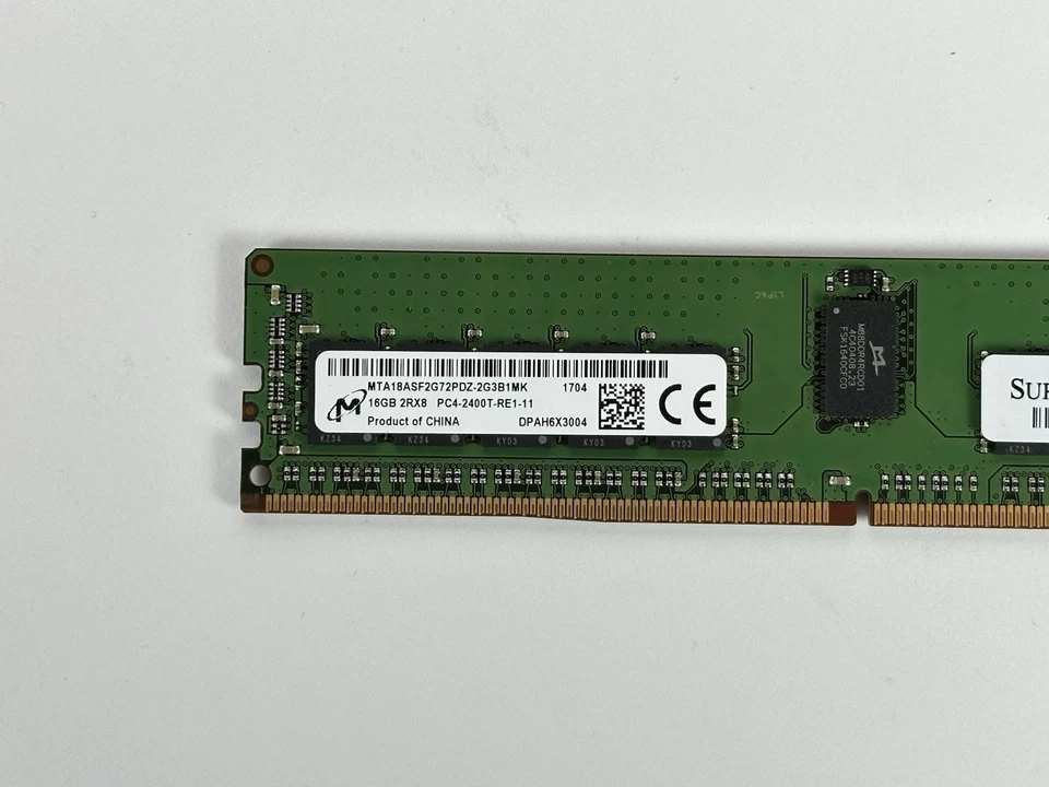 Supermicro Micron 1x 16GB 2Rx8 PC4-2400T-R ECC RDIMM DDR4 Server RAM Memory - Image 3 of 4