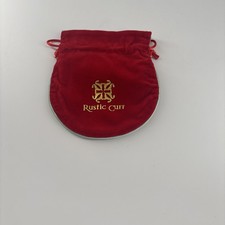 Rustic Cuff Jewelry Pouch Red and Gold