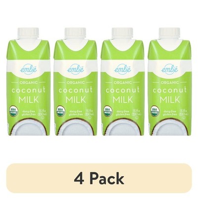 Unsweetened Organic Coconut Milk Dairy-Free Alternative 11.1 fl oz 4-Pack