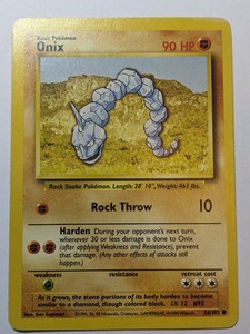 1999 Pokemon Card TCG Onix 56/102 Base Set LP EX (11)