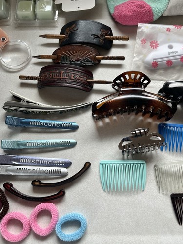 Barrettes Hair Clips Scrunchies Leather Wallet Scented Wax Soap Step Counter Lot - Picture 8 of 10