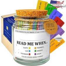 Inspirational Bible Verse Jar W/ Self-Adhesive Scriptures Daily Motivation New