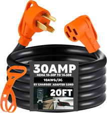 20 Ft NEMA 10-30P to 14-50R EV Charger Adapter Cord 3 Prong Old Dryer Outlet to