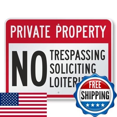 #ad #ad Smartsign Private Property No Trespassing Soliciting Loitering Sign 18 X 24 $66.43