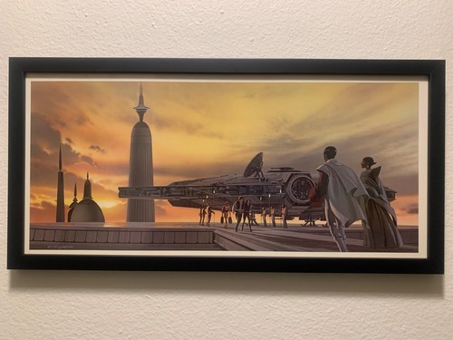 Ralph McQuarrie framed 22x11 Star Wars litho Empire Strikes Back portfolio 1980