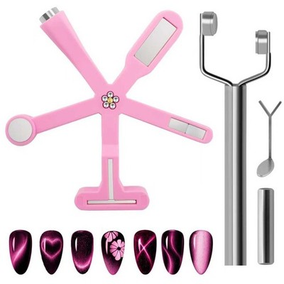 3PCS Nail Art Magnet Set Cat Eye Dual Head Heart Tool for Gel Manicure Design