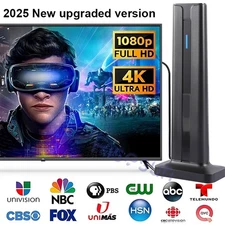 450 Miles Digital TV Antenna Indoor HDTV Amplified Signal Booster 4K HD 1080P..