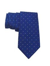 Turnbull & Asser Classic Tie Blue Yellow Geometric Dots Handmade England Necktie