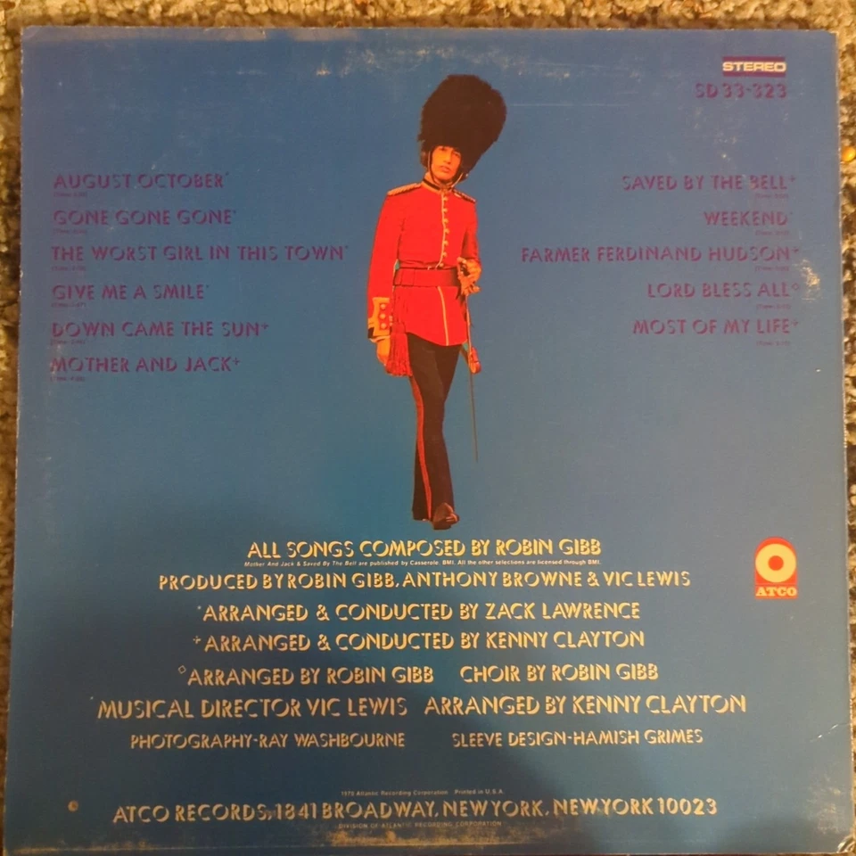 Robin Gibb – Robin's Reign LP Vinyl 1970 ATCO Records SD 33-323 Bee Gees Foto 2 de 4