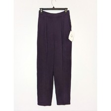 NWT St John Collection Santana Knit Pants Marie Gray Eggplant Purple Trouser 4