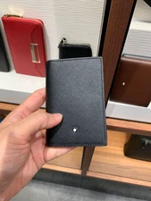 NEW 2025 Montblanc Sartorial Black Leather Mini Wallet 4CC Card Holder MB113223