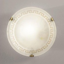 PLAFONIERA DA SOFFITTO IN VETRO AMBRATO DIAMETRO 4O CM 2XE27 TRECENTO FAN