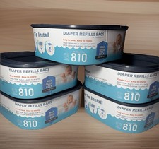 Lot of 5 Diaper Genie Jumbo Square Refills - 810 Newborn Capacity Each - New
