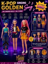 Kpopp Demon Hunters  Set Of 3 Golden song Singing Dolls.Post Same day/ next Day.