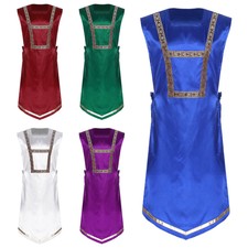 US Women Praise Dance Tunic Sleeveless Side Lace-up Pullover Top Church Worship