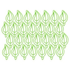 Leaf Shape Paperclip Reusable Green Plastic Paper Clips for Office Use