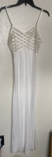 Gilead Vintage Nightgown Lingerie Dress  Sz S White  Long Made In USA Nwt