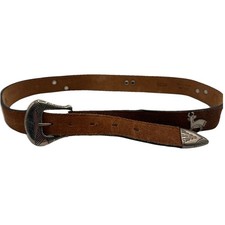 Vintage Kokopelli Leather Concho Belt Size 30 Southwestern Western Boho