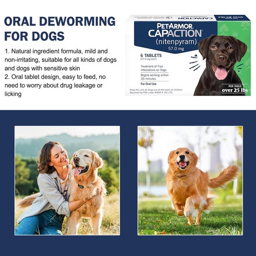 Capstar Nitenpyram 57mg 6 Tablets For Dogs, Oral Deworming for Dogs - Picture 8 of 14