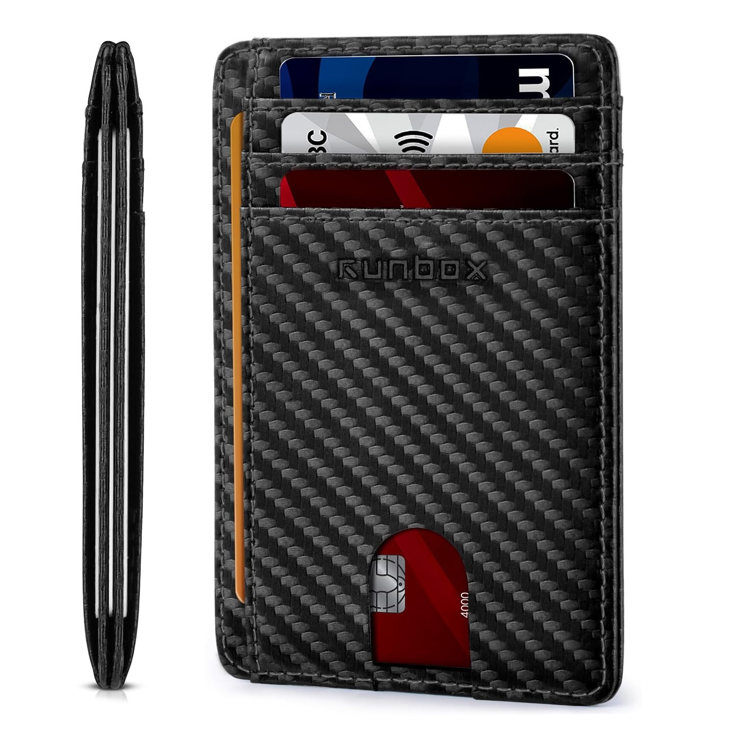 Slim Minimalist Front Pocket RFID Blocking Leather Wallets for Men &amp; Women Card