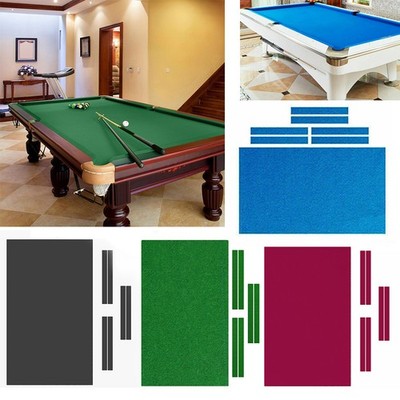 7-9ft Worsted Billiard Felt - Fast Speed Pool Table Cloth Cover w/ Pre-Cut Rails