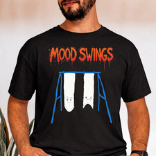 Image of Comfortable Short Sleeve T-Shirt Mood Swings Print Casual Tee Top For Everyday