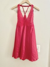 Victorias Secret Red Lace Lingerie Slip Dress BabyDoll Size Large