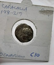 Antique Imperial Roman Silver Coin Denarius Of Caracalla c 198 AD