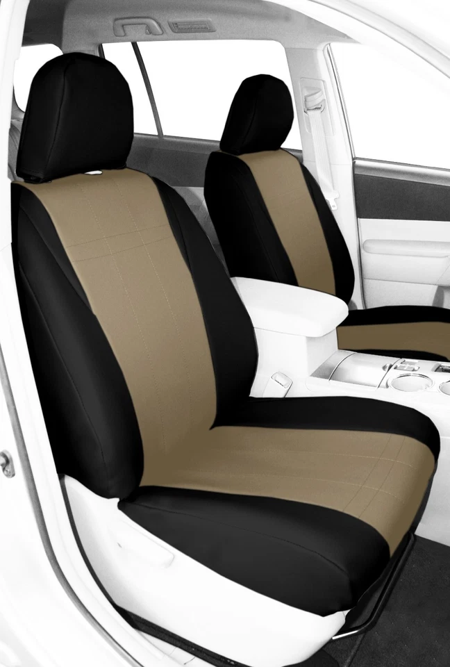 CalTrend Car Seat Covers Fit Scion iQ 2012-2015 Sandstone Faux Leather Custom - Image 2 of 4