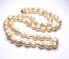 Vintage Monet Baroque Pearl Necklace Long Costume Jewelry