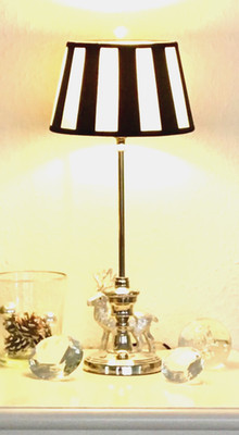 Fensterleuchte/Kaminleuchte schwarz/offwhite*rund*, Nickel-verchromt
