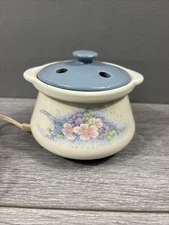 Vintage Potpourri Jar Electric Floral Pattern Ceramic