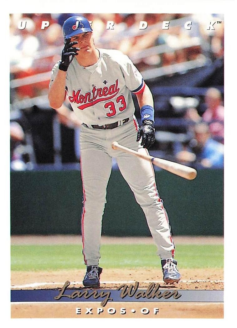 Larry Walker #144 Baseball Cards 1993 Upper Deck trading card — raw and PSA graded price guide