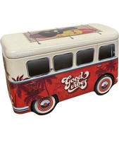 Retro Camper Van Good Vibes Tin Box Biscuit Container Collectable