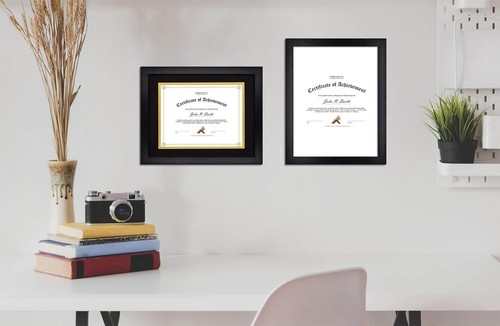 , 11x14 Diploma Frame for 8.5x11 Document & Certificates, Solid Wood, Real Gl... - Picture 3 of 7