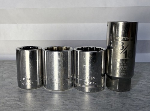 Rare Vintage Craftsman USA Socket Set – 1/2" Drive – 4 piece Great ...