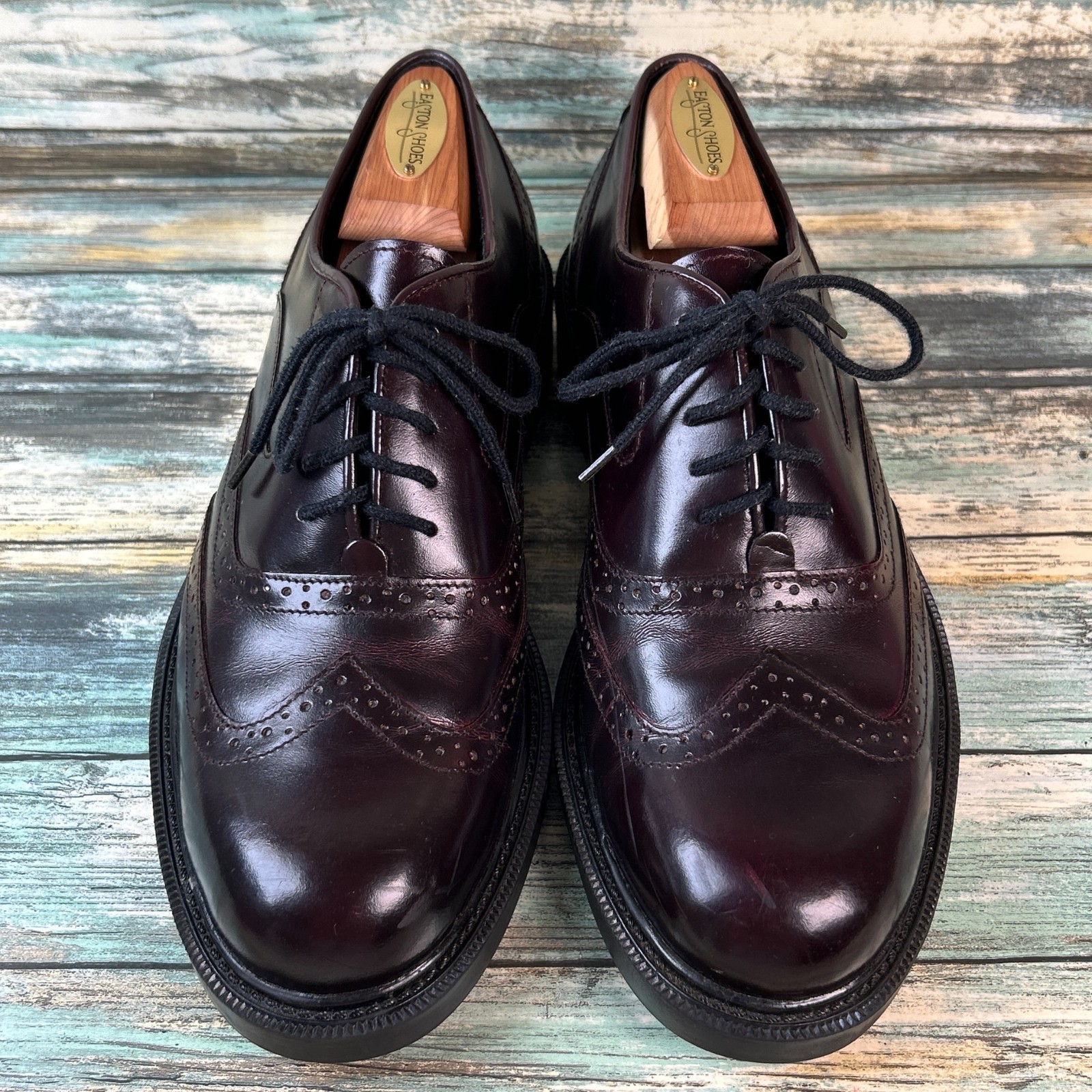 SAOLA Scarpe da lavoro eleganti Peppergate Oxford a coda di rondine da uomo 8 5 in pelle bordeaux Brogue