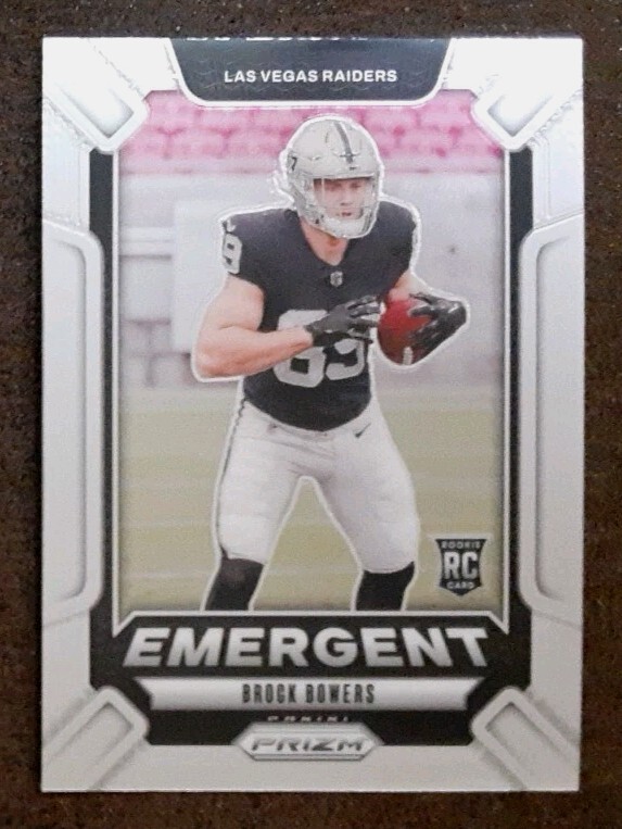 BROCK BOWERS RC 2024 Panini Prizm #8 Emergent Rookie Las Vegas Raiders
