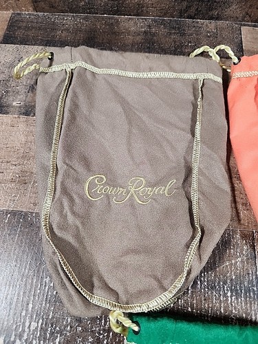 Lot of **5**Mix Crown Royal Drawstring Bags Medium size 9" Long - Picture 2 of 9