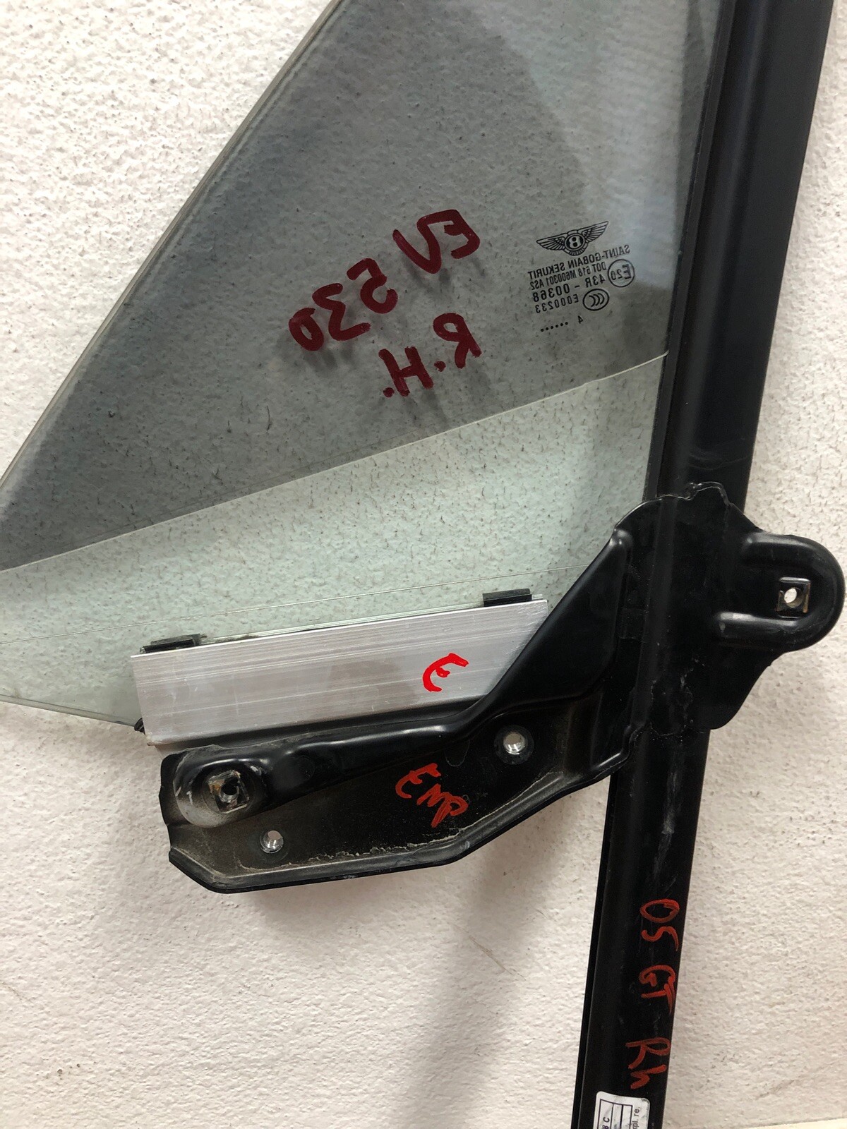 2005 Bentley Continental GT Coupe OEM RH Right Door Vent Window Glass 04-11 