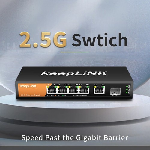 5-Port Multi-Gigabit2.5Gbps Unmanaged Plug and Play Network Ethernet 2.5G Switch