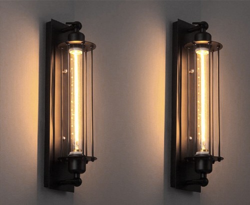 2X Außenlampe Antik Wandleuchte Vintage Industrie Käfig Wandlampe Zimmer E27~ - Bild 3 von 11