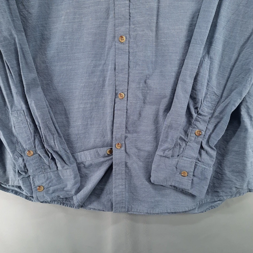 Ocean Current Shirt Mens XL Blue Stripe Long Sleeve Pocket Cotton Button Up - Image 4 of 4