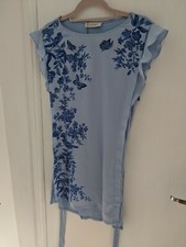 BNWT Oasis Blue Floral Belted Top/Blouse/Tunic - Size S - RRP £35 - Make Offer