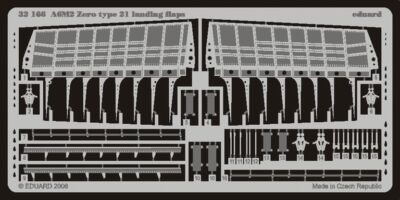 MW22 EDUARD 32166 A6M2 ZERO TYPE 21 LANDING FLAPS 1/32 PE SET for TAMIYA