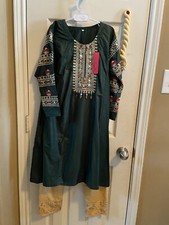 Indian Pakistani Girls 3PC Embroidered Lawn / Cotton Kameez Trouser Suits