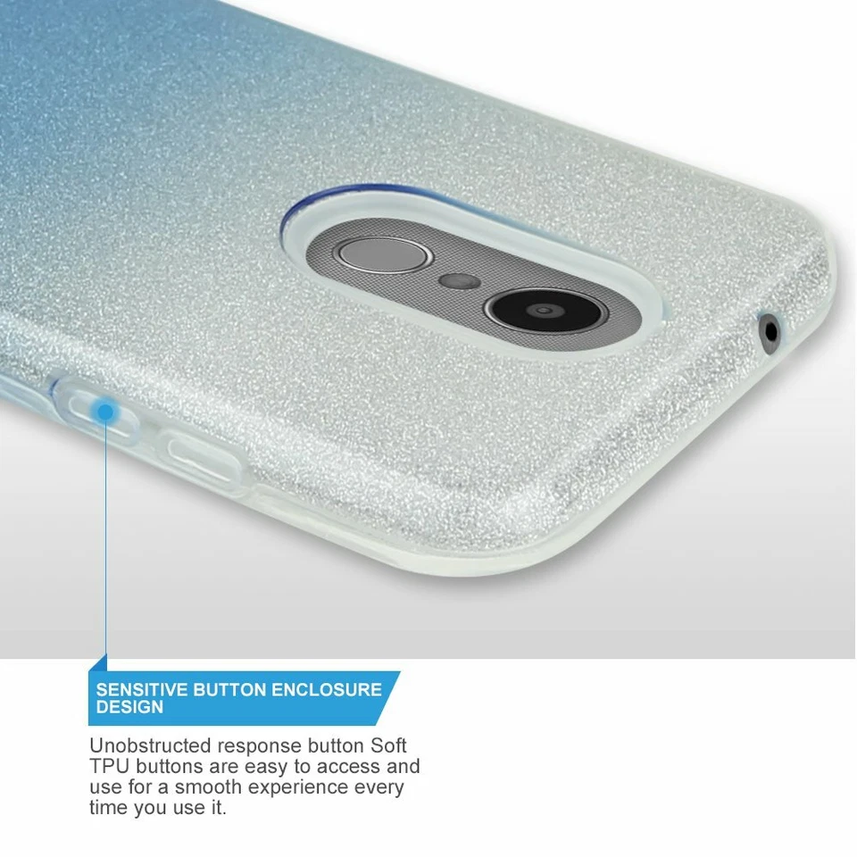 Funda híbrida brillante brillante brillante + protector de pantalla para LG Aristo 2/3/Plus/Phoenix 4 Bling Foto 3 de 4