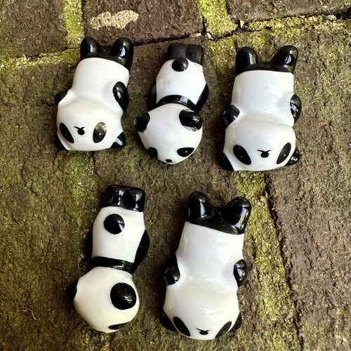 Bacchette Riposo Ceramica Cartoni Animati Animale Panda Miniature Statuine Decorazione - Foto 2 di 6