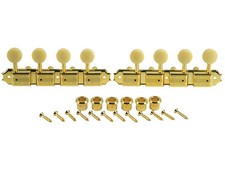 Kluson Supreme A Type Gold Mandolin tuners, 18:1 Ratio, Bone Buttons KTSM-A-GI